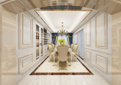 华立凤皇城138平欧式风格三居室装修设计效果图
