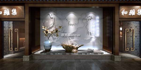 600平新中式茶楼装修设计效果图