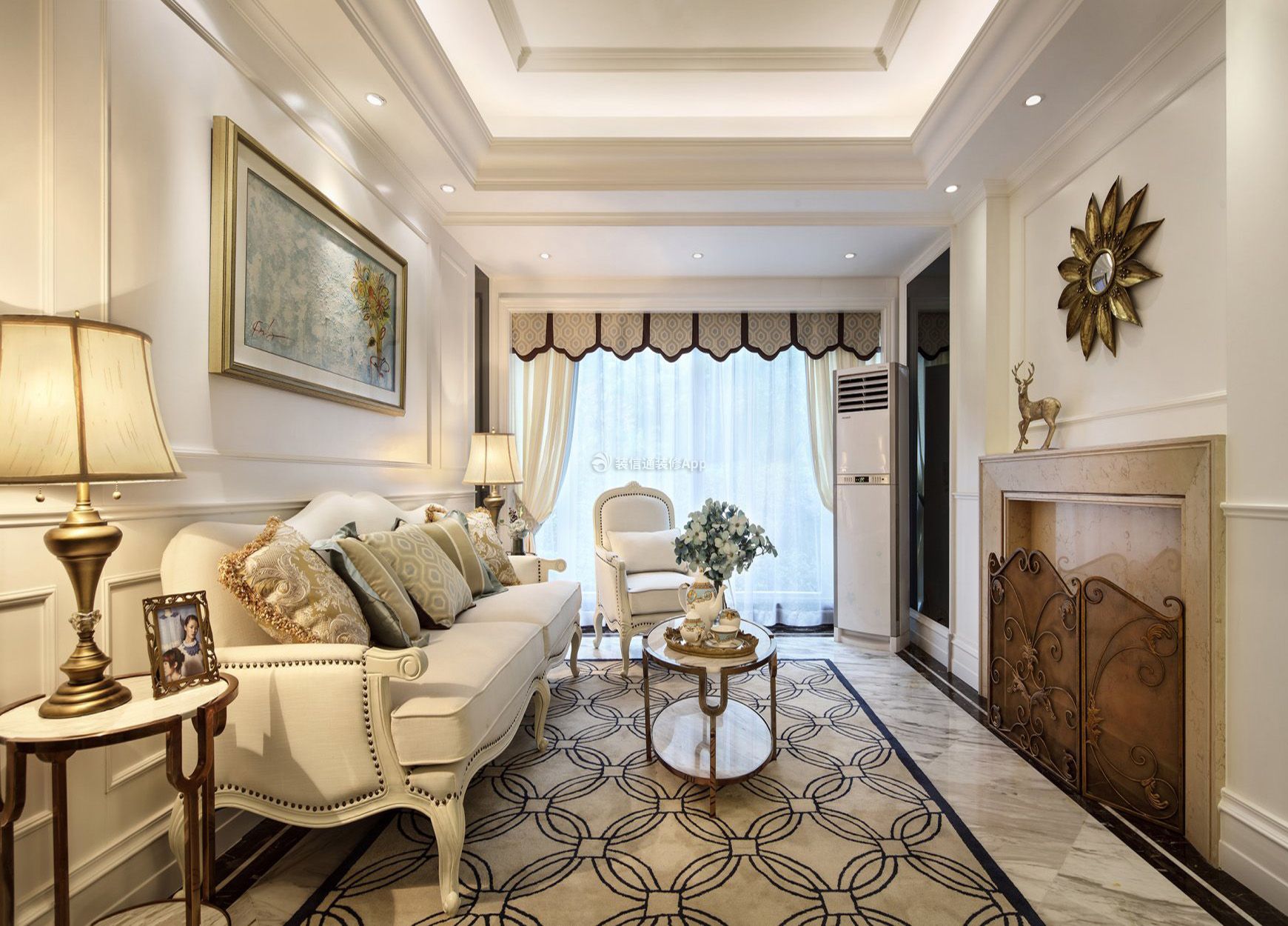 成都100平欧式风格新房客厅沙发装修效果图