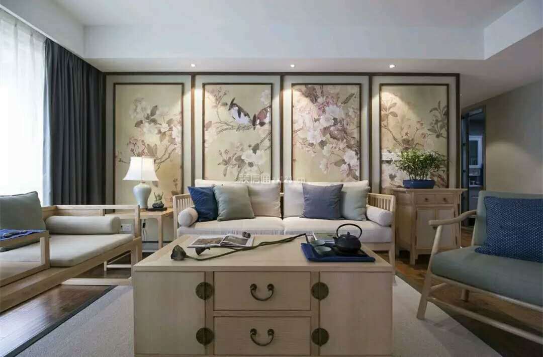 中式风格客厅灯 中式风格客厅窗帘效果图 