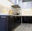 成都100平米房屋黑白厨房装修设计效果图片一览