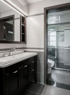 成都100平米房屋家庭洗手间装修设计图一览
