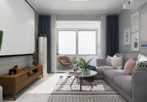 白桦林印象二居室装修北欧风格家装案例欣赏