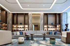 杭州新中式风格酒店大厅沙发装修图片