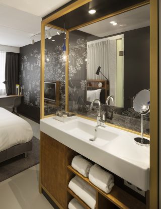 杭州酒店客房卫生间洗手台装修设计图2023
