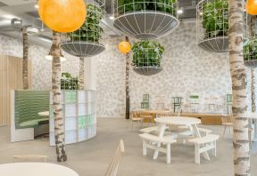 2023杭州餐饮店铺大堂创意装修设计效果图