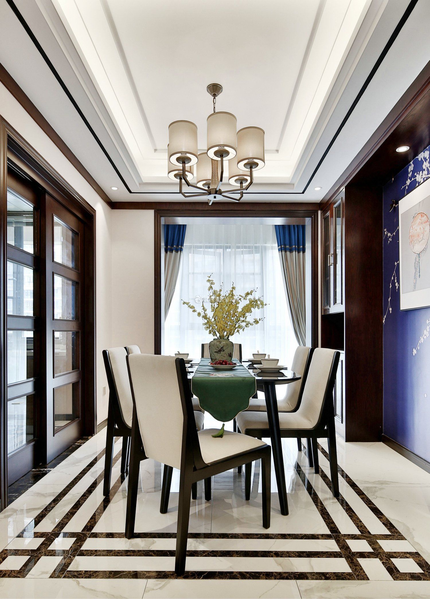 成都新中式风格样板房室内餐厅设计效果图