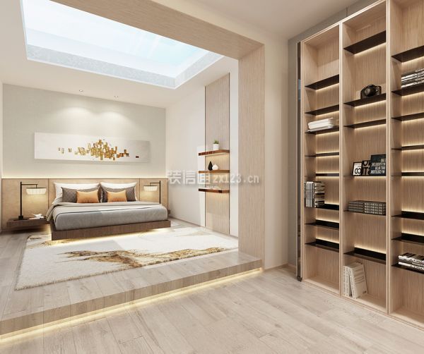 宁波上城印象600平米新中式别墅卧室装修效果图