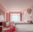 2023成都特色宾馆双人间粉色墙面装修设计图