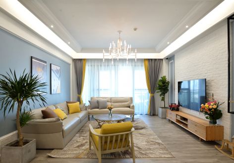 金樾和著现代风格122平米三居室装修效果图