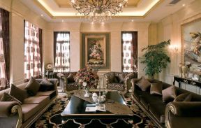 天津别墅客厅室内沙发装修设计效果图片2023