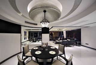 合肥现代风格新房装修室内圆形餐桌设计图