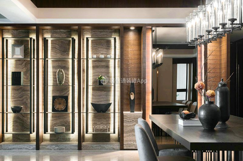 合肥毛坯房现代风格餐厅收纳柜设计装修图片