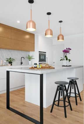 合肥145平北欧风格家庭厨房吧台设计效果图