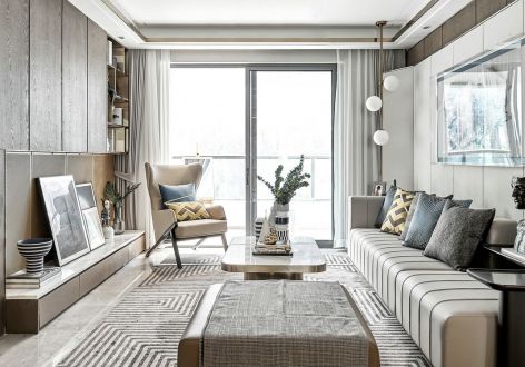 紫荆公寓99平米三居室现代风格装修设计效果图
