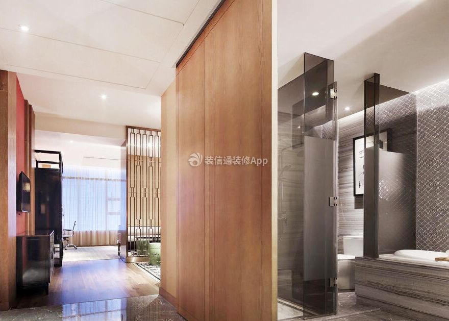 2023天津酒店装修客房室内隔断设计效果图
