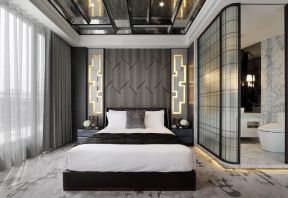 天津酒店客房卫生间玻璃隔断装修效果图
