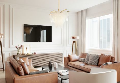 紫荆公寓118平方米极简风格三居室装修案例