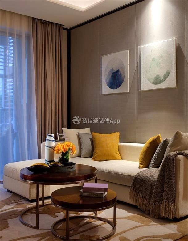 深圳样板房室内客厅小沙发装修效果图