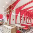 深圳餐饮店装修大厅背景墙色彩搭配设计图片 