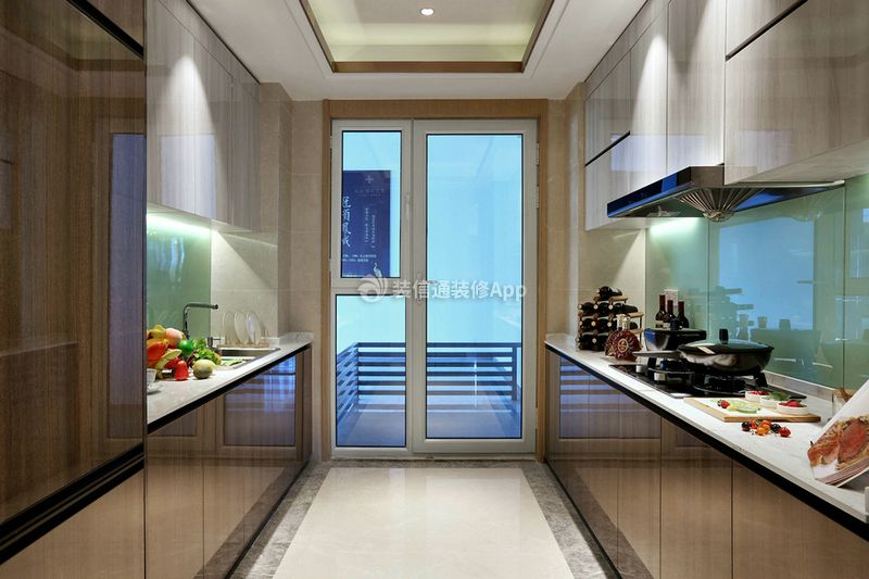 中式风格110平三居厨房设计图