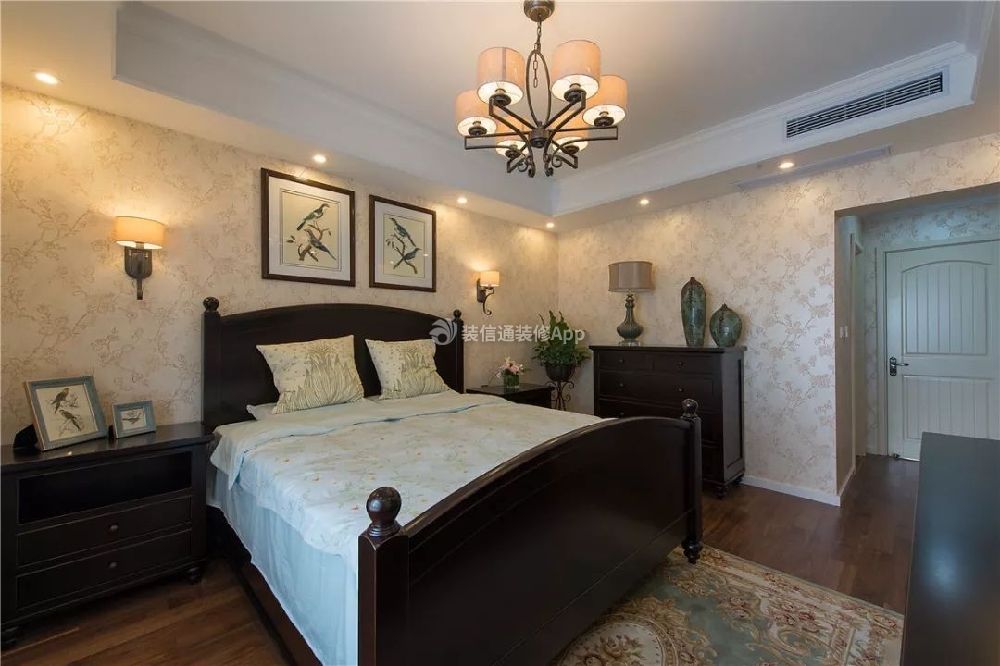 三居130平美式卧室装修设计图