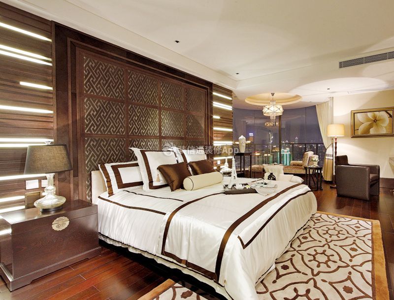 2023深圳中式风格新房卧室室内背景墙设计图