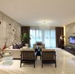 深圳简约中式风格室内沙发背景墙设计实景图