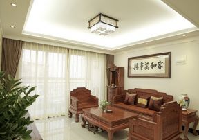 深圳中式风格室内客厅实木家具沙发设计图