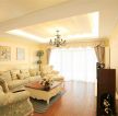 深圳田园风格房屋客厅沙发背景墙装修图2023