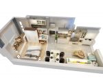 矿冶家园现代北欧风格57平米一居室装修效果图