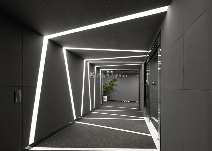 合肥写字楼简约风格走廊灯光设计效果图片