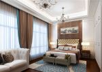 杭州排屋别墅欧式风格卧室背景墙装修设计图