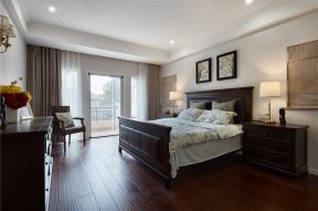 2023杭州排屋别墅主卧室实木地板装修设计图片