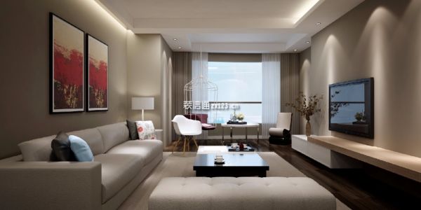 中海金沙湾现代风格120平米三居室装修效果图