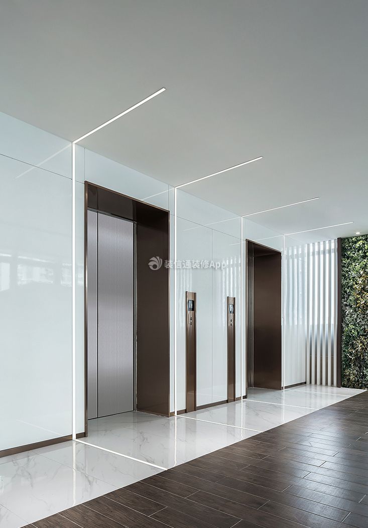 天津高级会所电梯口装修设计效果图一览