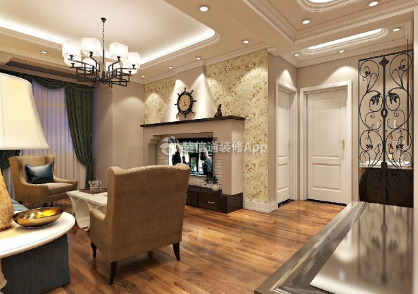 美式客厅设计图 美式客厅装饰 