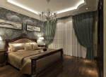 美式经典卧室别墅350平装修设计图