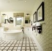 天津美式风格家庭别墅浴室地板砖装修装潢图片