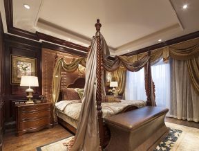天津家庭别墅美式豪华卧室装修效果图欣赏