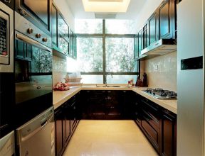 天津中式家庭别墅厨房吊柜装修设计效果图