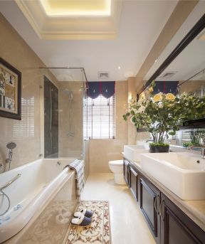 2023天津美式风格家庭别墅卫浴间装修设计
