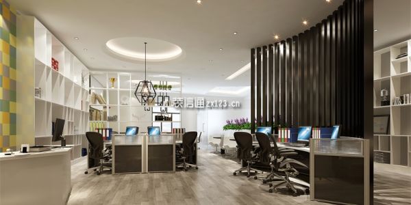 辰飞广告创意公司310平米办公室装修设计效果图