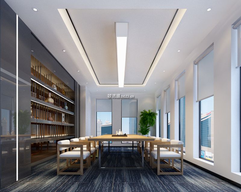 450平米中式风格办公室装修效果图