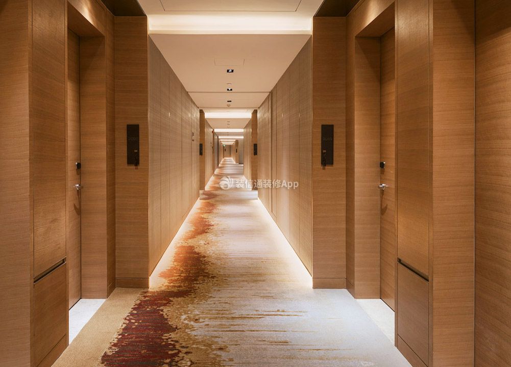 深圳星级酒店走廊地毯装修设计效果图