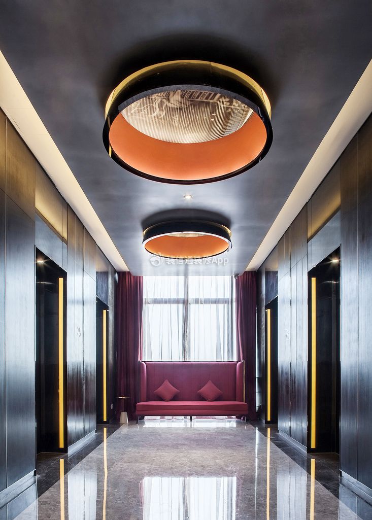 深圳特色酒店走廊创意吊顶装修设计图片