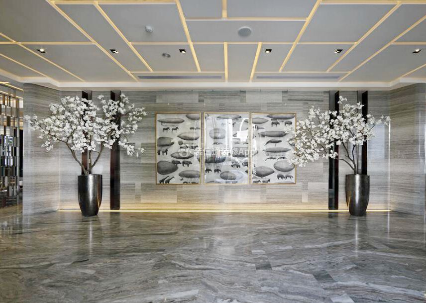深圳现代风格酒店大厅隔断墙装修设计图