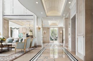 杭州法式奢华别墅门厅走廊装修设计实景图