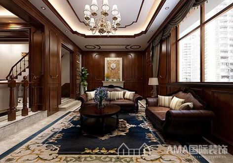 中海国际美式风格320平米别墅装修案例
