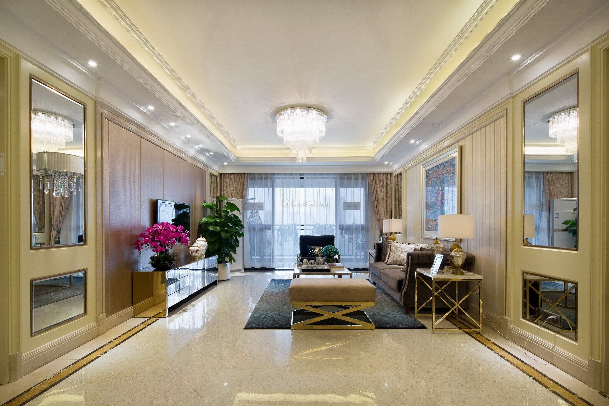 北京135平欧式风格客厅室内装饰设计图